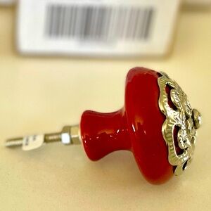 💋Red & Silver Dresser-Cabinet Knobs | Drawer Pulls - 5